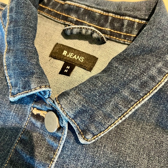 Dark Stretch Sandblast Jean Jacket (M) - Picture 3 of 3